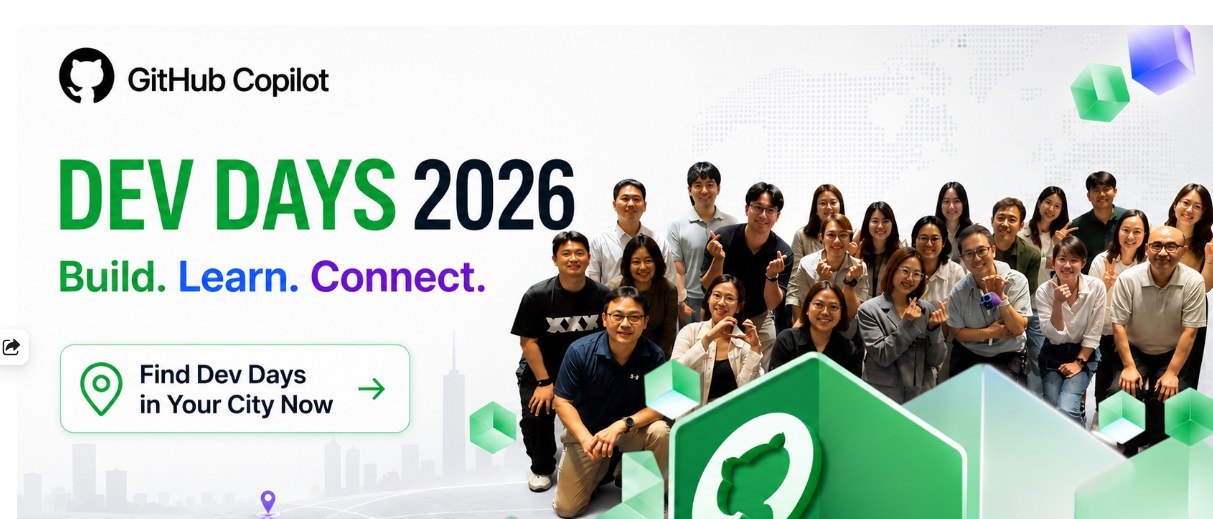 GitHub Copilot Dev Days 2026 — Build. Learn. Connect. (AI 작은 놀이터 #3 단체 사진)